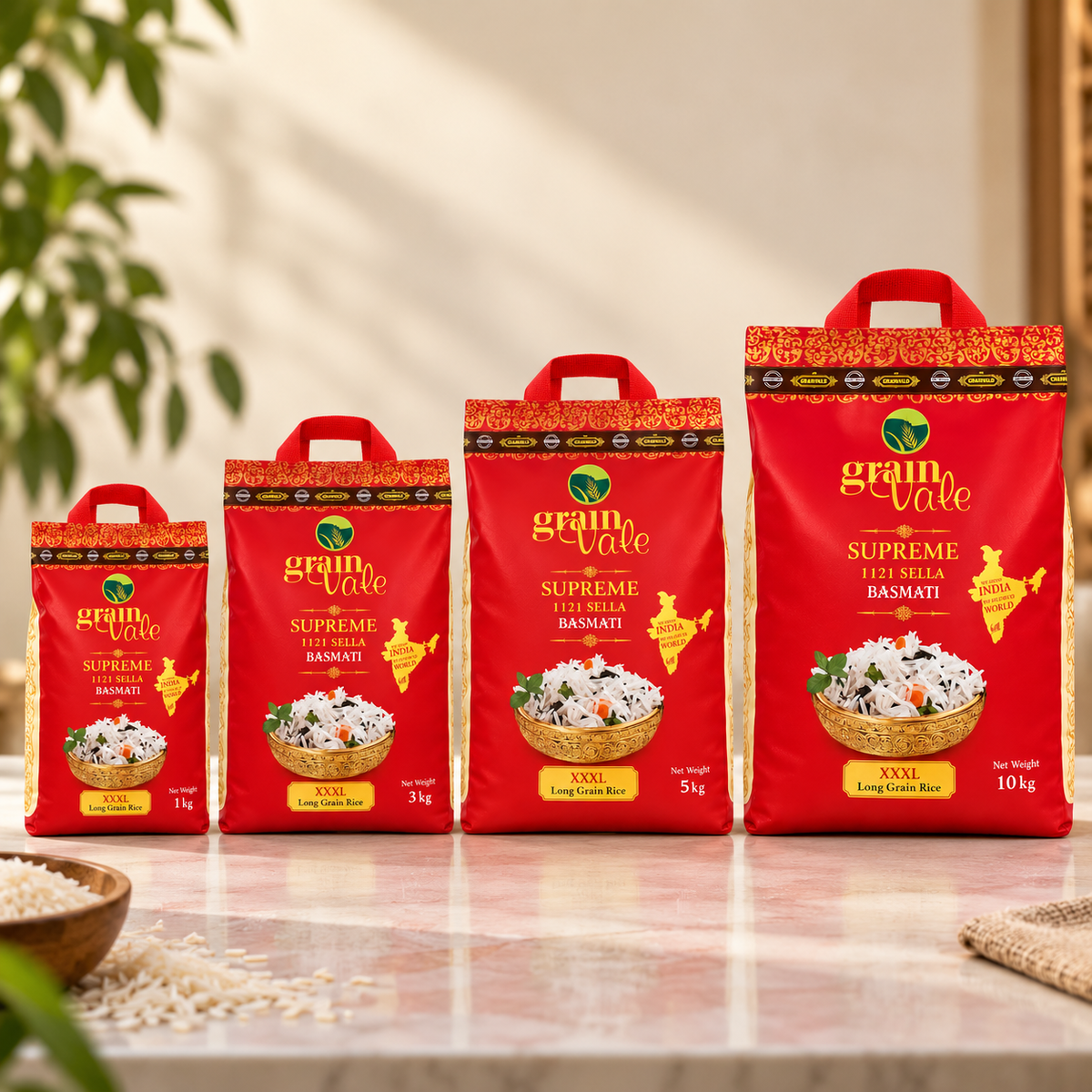 Grainvale Supreme 1121 Sella Basmati Rice – XXXL Long Grain, Premium Indian Basmati Rice