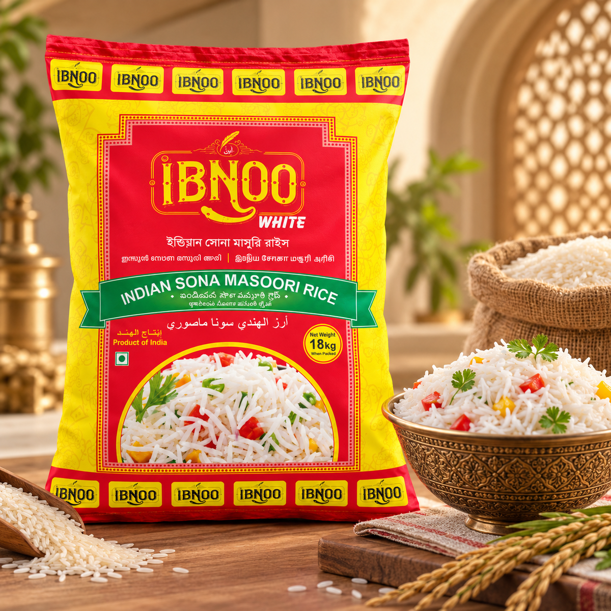 Ibnoo White Indian Sona Masoori Rice