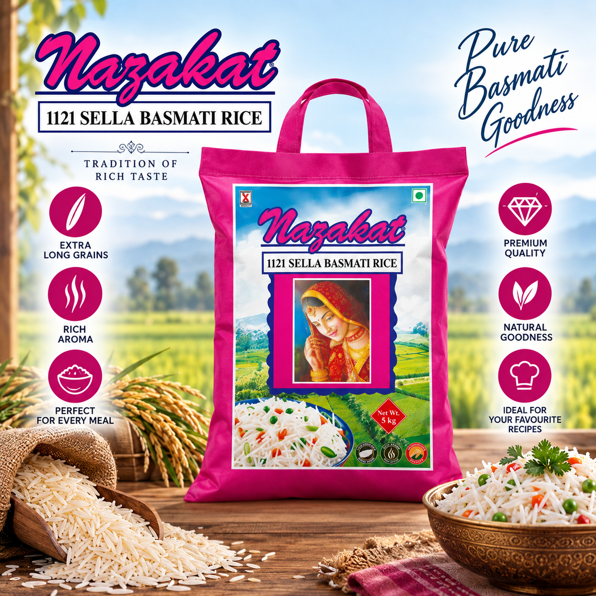 Nazakat 1121 Sella Basmati Rice
