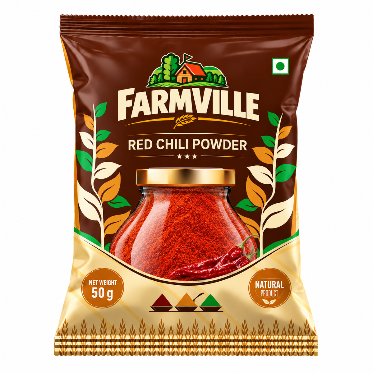 FarmVille Red Chilli Powder 50g | Vibrant Colour & Spicy Flavour | Everyday Cooking Spice